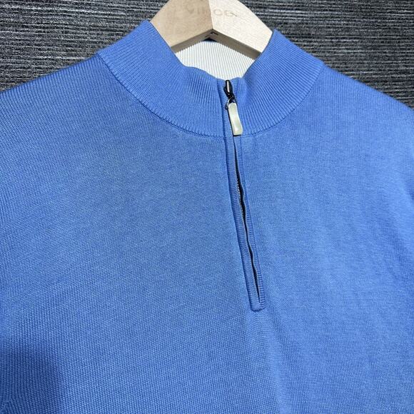 Peter Millar Vest Men's Large Blue Full Zip Vintage Silk Cashmere - Picture 2 of 12